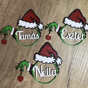 Grincs karácsonyfadísz  személyre szabható névvel - karácsony - karácsonyi lakásdekoráció - karácsonyfadíszek - Meska.hu