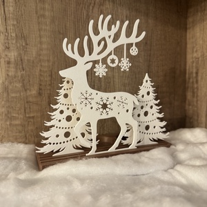 Téli asztali dísz  LED-es mécsestartó dekoráció - karácsony - adventi díszek - adventi asztaldísz - Meska.hu