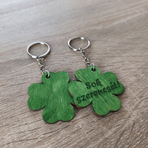 Szerencsehozó lóhere kulcstartó � �Sok szerencsét! felirattal - táska & tok - kulcstartó & táskadísz - kulcstartó - Meska.hu