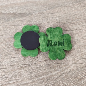 Szerencsehozó lóhere hűtőmágnes � Egyedi neves felirattal, Otthon & Életmód, Konyhafelszerelés, tálalás, Konyhai dekoráció, Hűtőmágnes, Famegmunkálás, Gravírozás, pirográfia, MESKA