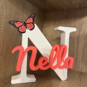 Személyre szabható névtábla monogrammal � Egyedi asztali dekoráció - Meska.hu