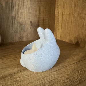 Nyuszis mécsestartó - ünnepi díszek, dekorációk - húsvéti díszek és dekorációk - húsvéti asztaldíszek - Meska.hu