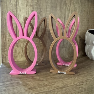 Nyuszis kinder tojás tartó - ünnepi díszek, dekorációk - húsvéti díszek és dekorációk - húsvéti ajándékátadó - Meska.hu