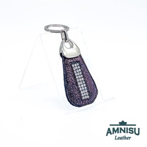 Metál barna krokkómintás csepp alakú swarovski köves kulcstartó H4029, , , MESKA