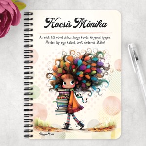 Személyre szabható - Könyves őszi Könyvmoly lány mintás A5-ös füzet - otthon & életmód - papír, írószer - jegyzetfüzet & napló - Meska.hu