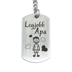 Legjobb Apa acél szögletes medálos kulcstartó - táska & tok - kulcstartó & táskadísz - kulcstartó - Meska.hu