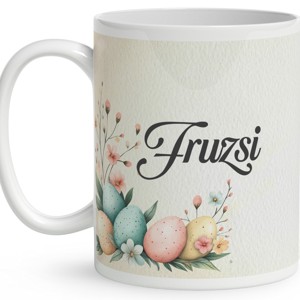 Névvel kérhető - Vintage Húsvéti nyuszi virággal mintás bögre - otthon & életmód - konyhafelszerelés, tálalás - tálalás - bögre & csésze - Meska.hu
