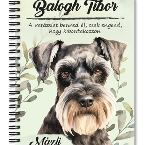Személyre szabható - Törpe schnauzer portré mintás A6-os füzet, Otthon & Életmód, Papír, írószer, Jegyzetfüzet & Napló, , MESKA