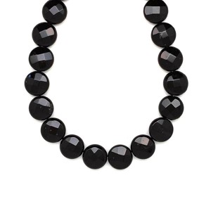 Achát fekete fazettált kör 12x5-6mm, Kellékek & szerszámok, Ásvány alapanyag, Ásványfüzér, , MESKA