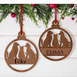 Karácsonyfadísz megszemélyesítve  kutya és macska - Meska.hu