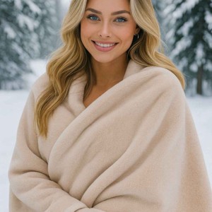 Meleg Drapp Duplarétegű Fleece Gyerektakaró - Meska.hu