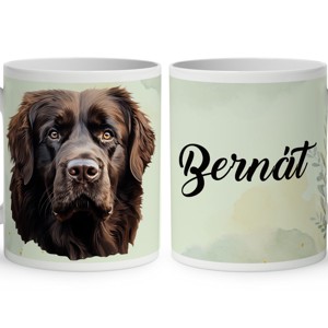 Névvel kérhető - Barna Újfundlandi portré mintás bögre, Otthon & Életmód, Konyhafelszerelés, tálalás, Tálalás, Bögre & Csésze, , MESKA