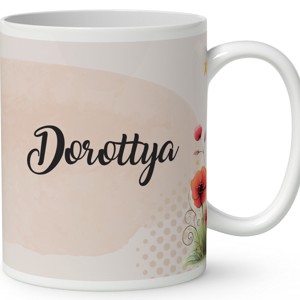 Névvel kérhető - Huncut pipacs tündérlány és aranyhold mintás bögre - otthon & életmód - konyhafelszerelés, tálalás - tálalás - bögre & csésze - Meska.hu