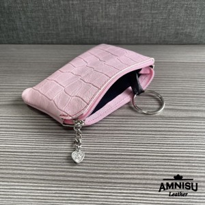 Rózsaszín krokkómintás egy cipzáras kulcstartó A4006 - táska & tok - kulcstartó & táskadísz - kulcstartó - Meska.hu