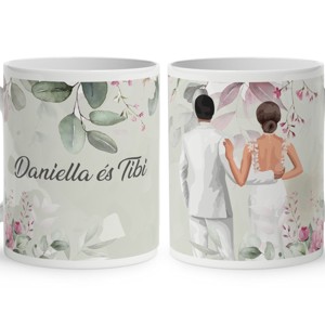 Kérd a neveddel - Esküvőnk napja mintás bögre, Otthon & Életmód, Konyhafelszerelés, tálalás, Tálalás, Bögre & Csésze, , MESKA