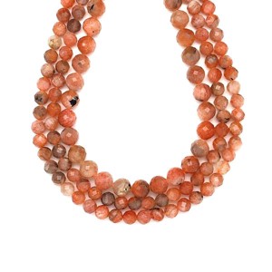 Napkő fazettált golyó 6-7mm� ékszerkészítő alapanyag (füzér), Kellékek & szerszámok, Ásvány alapanyag, Ásványfüzér, , MESKA