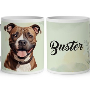 Névvel kérhető - Staffordshire terrier portré mintás bögre, Otthon & Életmód, Konyhafelszerelés, tálalás, Tálalás, Bögre & Csésze, , MESKA