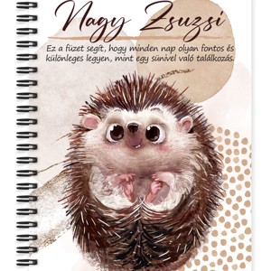 Személyre szabható - Cuki süni mintás A6-os füzet, Otthon & Életmód, Papír, írószer, Jegyzetfüzet & Napló, , MESKA