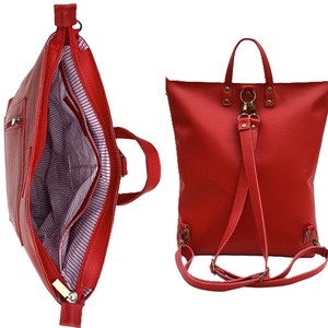 Piros bőr válltáska és hátizsák City L 011 - táska & tok - variálható táska - Meska.hu