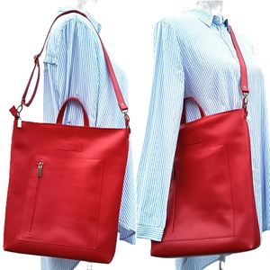 Piros bőr válltáska és hátizsák City L 011 - táska & tok - variálható táska - Meska.hu