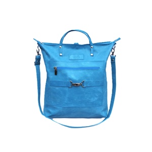 Világoskék bőr válltáska és hátizsák City L 010, Táska & Tok, Variálható táska, Varrás, Bőrművesség, MESKA