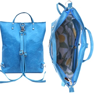 Világoskék bőr válltáska és hátizsák City L 010 - táska & tok - variálható táska - Meska.hu