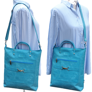 Világoskék bőr válltáska és hátizsák City L 010 - táska & tok - variálható táska - Meska.hu