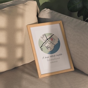 Személyre szabott vonalrajz térkép Valentin napra - művészet - grafika & illusztráció - digitális - Meska.hu