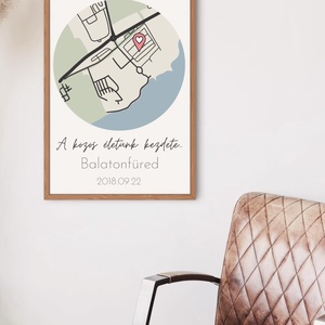 Személyre szabott vonalrajz térkép Valentin napra - művészet - grafika & illusztráció - digitális - Meska.hu