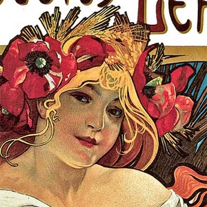 Alfons Mucha-Biscuits Le Févre Utile üvegkép - otthon & életmód - dekoráció - kép & falikép - üvegkép - Meska.hu