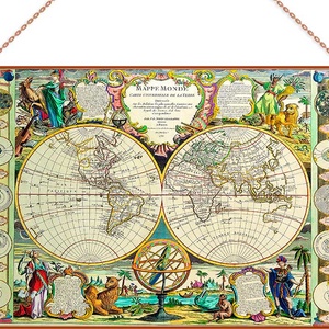 Antik térkép III, Otthon & Életmód, Dekoráció, Kép & Falikép, Üvegkép, Üvegművészet, MESKA