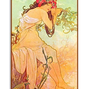 Mucha - Nyár, Otthon & Életmód, Dekoráció, Kép & Falikép, Üvegkép, Üvegművészet, MESKA