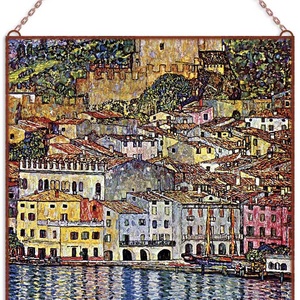 Gustav Klimt - Garda tó látképe, Otthon & Életmód, Dekoráció, Kép & Falikép, Üvegkép, Üvegművészet, MESKA