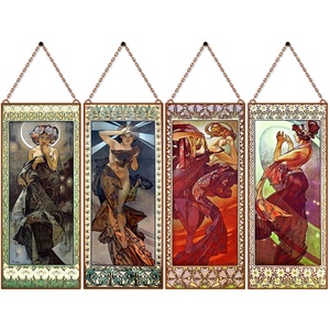 Alfons Mucha-Csillagok (garnitúra), Otthon & Életmód, Dekoráció, Kép & Falikép, Üvegkép, Üvegművészet, MESKA