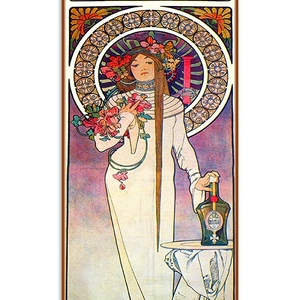 Alfons Mucha-Vintage Ladies (garnitúra) - otthon & életmód - dekoráció - kép & falikép - üvegkép - Meska.hu