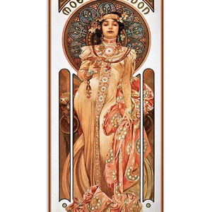 Alfons Mucha-Vintage Ladies (garnitúra) - otthon & életmód - dekoráció - kép & falikép - üvegkép - Meska.hu