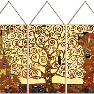 Gustav Klimt - Várakozás és beteljesedés (3 db-os garnitúra), Otthon & Lakás, Dekoráció, Kép & Falikép, Üvegkép, Üvegművészet, Meska