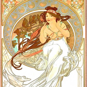 Alfons Mucha-Művészetek (garnitúra) - otthon & életmód - dekoráció - kép & falikép - üvegkép - Meska.hu