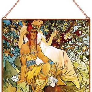 Alfons Mucha üvegkép - Chocolat Mexicain 2., Otthon & Életmód, Dekoráció, Kép & Falikép, Üvegkép, Üvegművészet, Festészet, MESKA