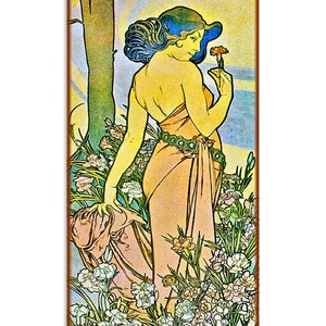 Alfons Mucha-Virágok (garnitúra) - otthon & életmód - dekoráció - kép & falikép - üvegkép - Meska.hu