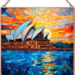 Sidney - Ólomüveg stílusú üvegkép, Otthon & Életmód, Dekoráció, Kép & Falikép, Üvegkép, Üvegművészet, MESKA