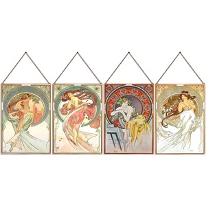 Alfons Mucha-Művészetek (garnitúra), Otthon & Életmód, Dekoráció, Kép & Falikép, Üvegkép, Üvegművészet, MESKA