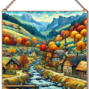 Őszi hegyoldal - üvegkép, Otthon & Életmód, Dekoráció, Kép & Falikép, Üvegkép, Üvegművészet, MESKA