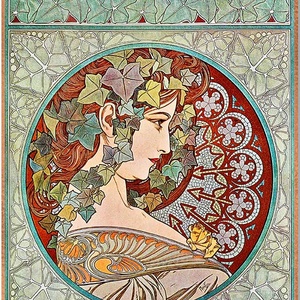 Alfons Mucha üvegkép - otthon & életmód - dekoráció - kép & falikép - üvegkép - Meska.hu