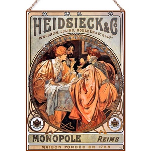Alphonse Mucha - Heidsieck üvegkép, Otthon & Életmód, Dekoráció, Kép & Falikép, Üvegkép, Üvegművészet, MESKA