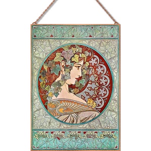 Alfons Mucha üvegkép - Meska.hu