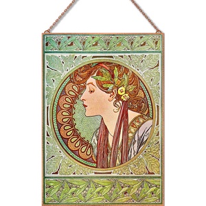 Alfons Mucha üvegkép - Meska.hu