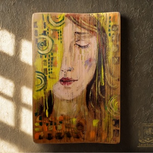 Aranyeső - Rusztikus Festett Fatábla, Dekoráció, Ajándék, Portré - Meska.hu