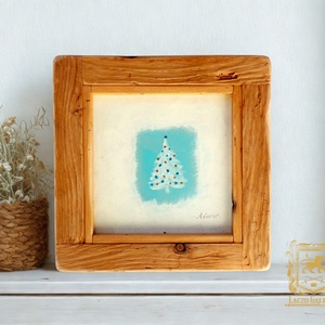 Kiskarácsony - Akril festmény Rusztikus Fakeretben - Meska.hu