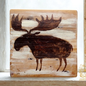 Jávorszky - Rusztikus Festett Fatábla - Falra akasztható - Ajándék ötlet - Szarvas, Jávorszarvas - Meska.hu